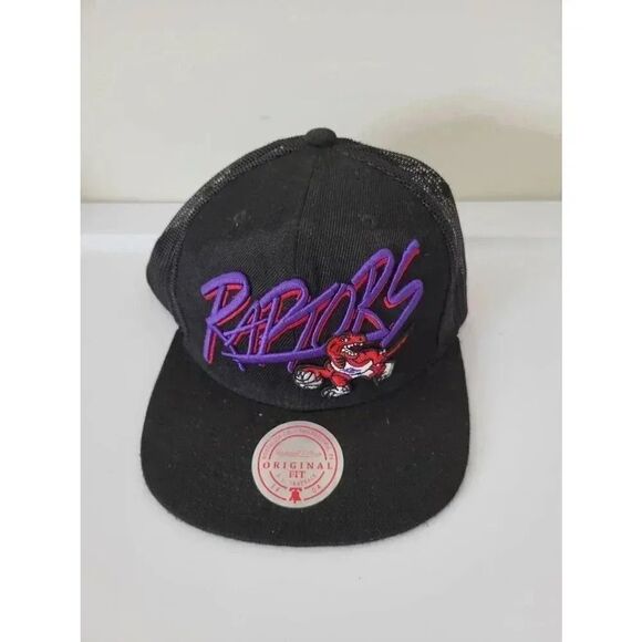 Men's Mitchell & Ness Black Toronto Raptors Hardwood Classics Breakaway Trucker - Picture 1 of 7